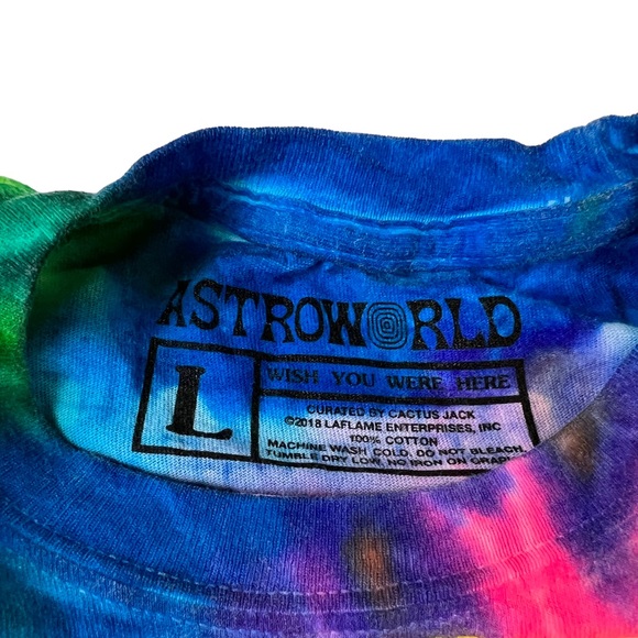 Travis Scott Astroworld Sicko Mode T-Shirt Men's Large L Tie Dye Like A Light - Picture 4 of 4